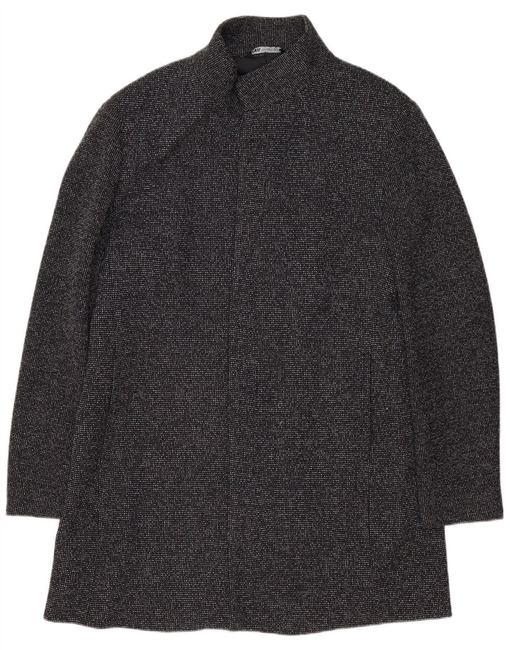Zara Herre åben overfrakke UK 44 2XL Grå Flecked Polyester