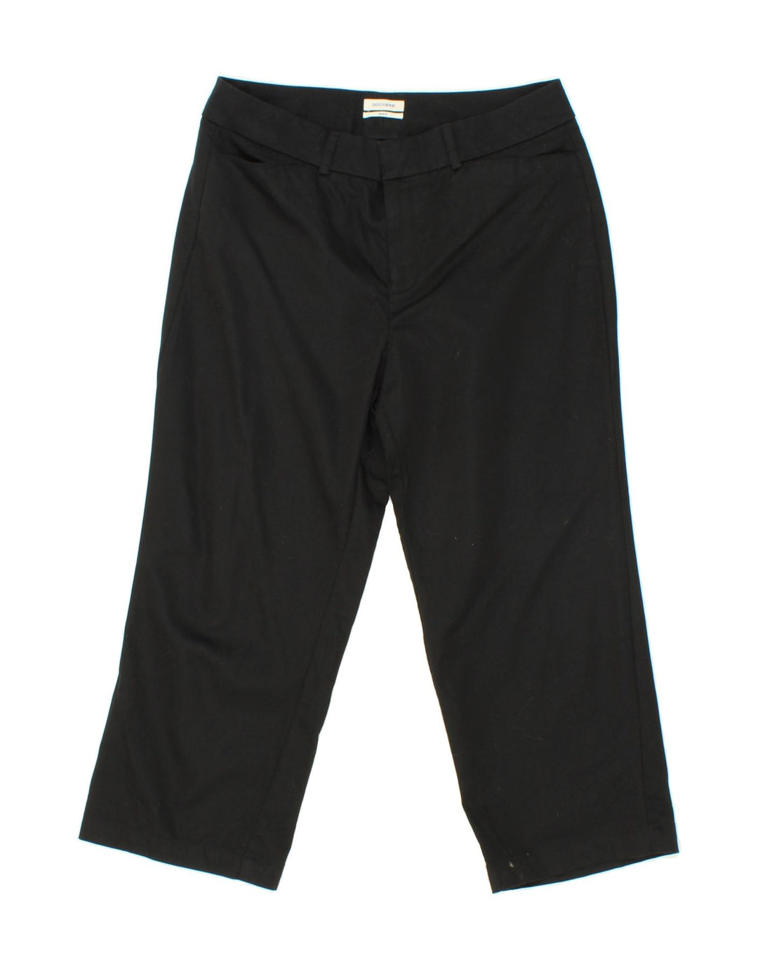 DOCKERS Womens Straight Capri Trousers US 10 Medium W32 L22 Black Cotton Vintage Dockers and Second-Hand Dockers from Messina Hembry 