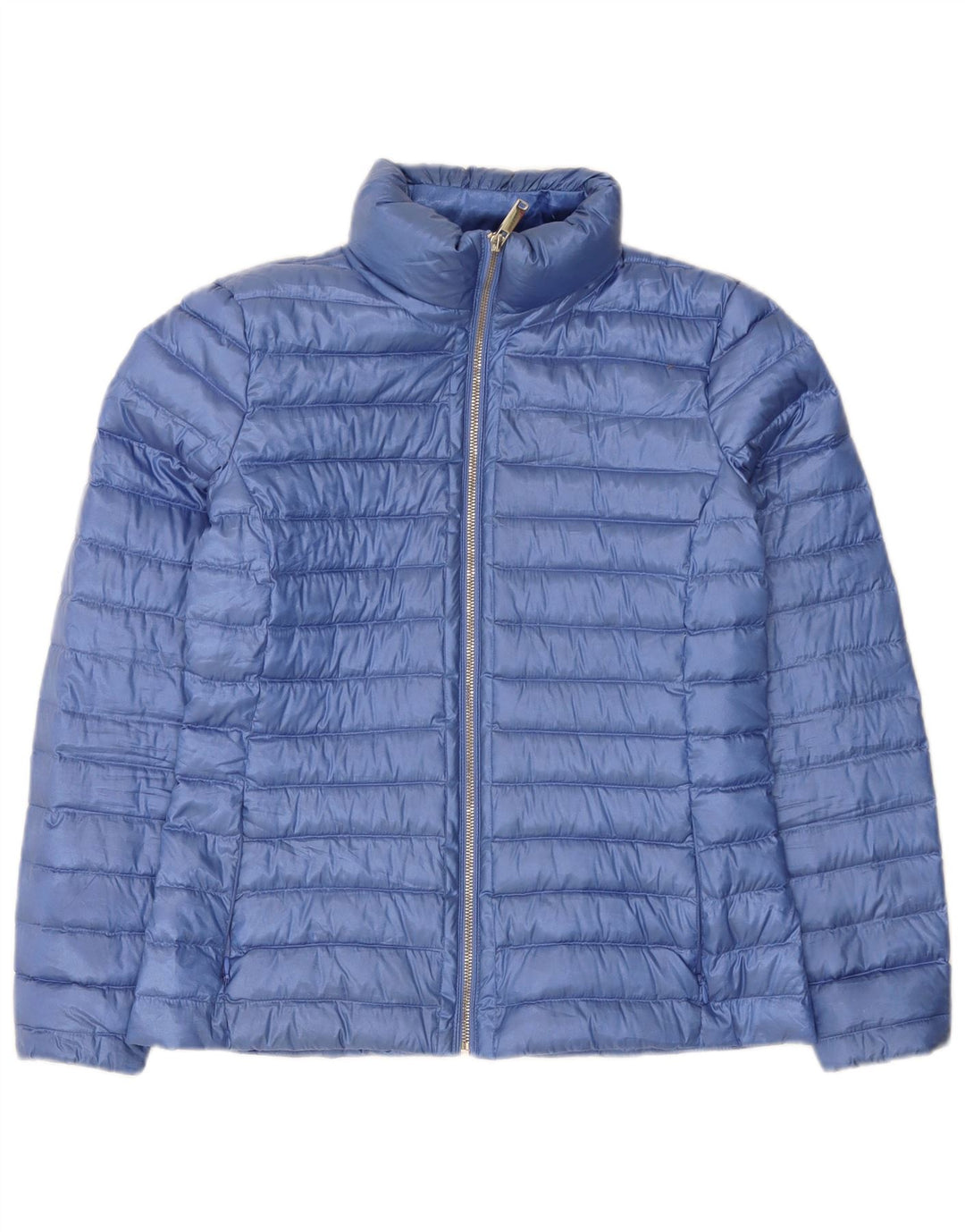 Massimo Dutti Dame Polstret Jakke UK 12 Medium Blue Polyester