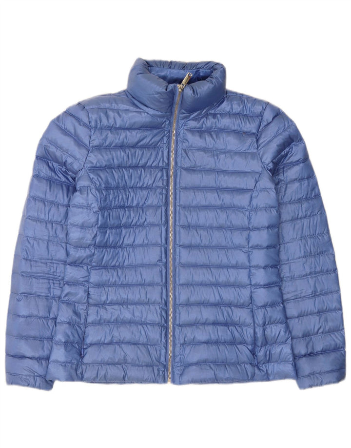 Massimo Dutti Dame Polstret Jakke UK 12 Medium Blue Polyester