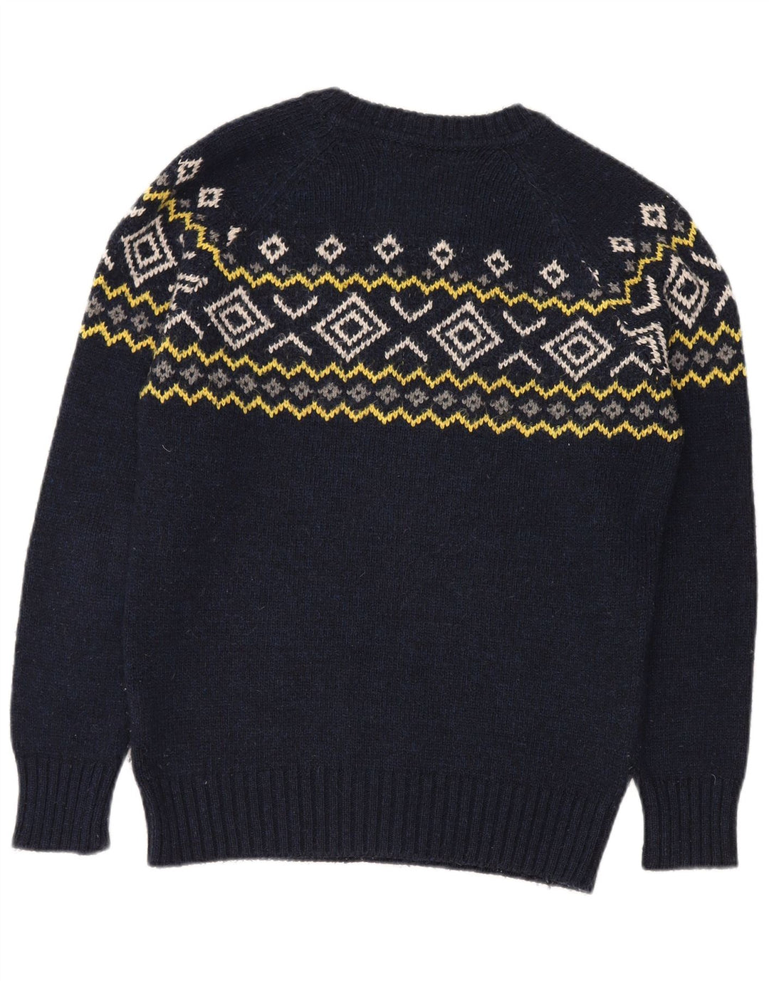 Superdry Sweater med rund hals til mænd Medium Navy Blue Fair Isle Akryl