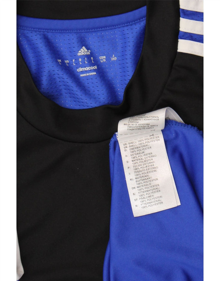 Adidas Herre Climacool T-Shirt Top Stor Blå Colourblock Polyester