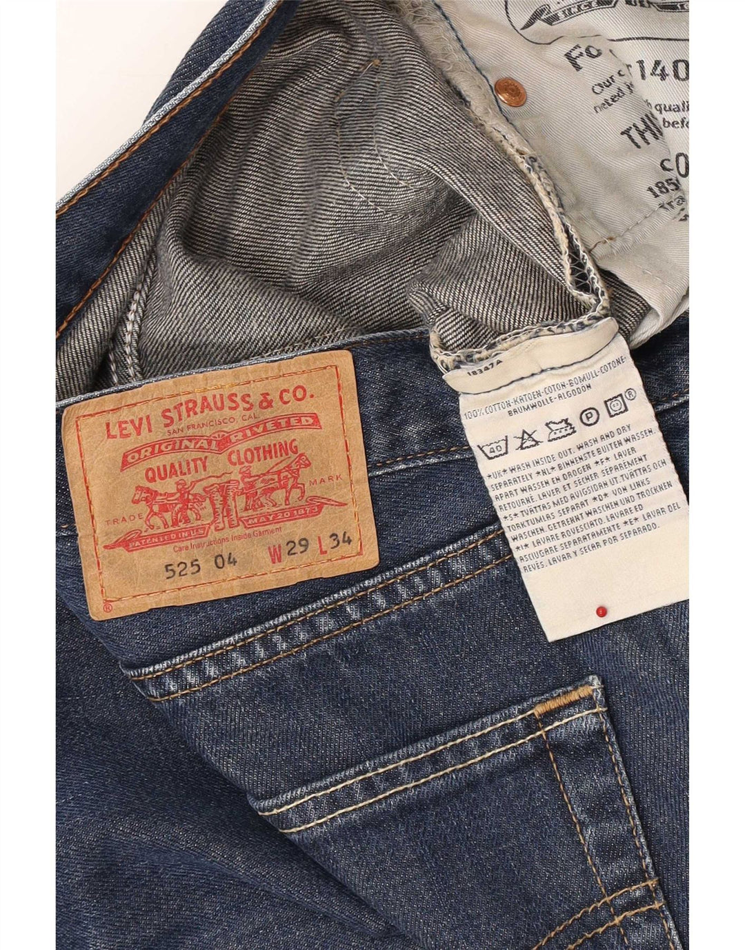 Levi's Herre 525 Bootcut Jeans W29 L34 Blå Bomuld
