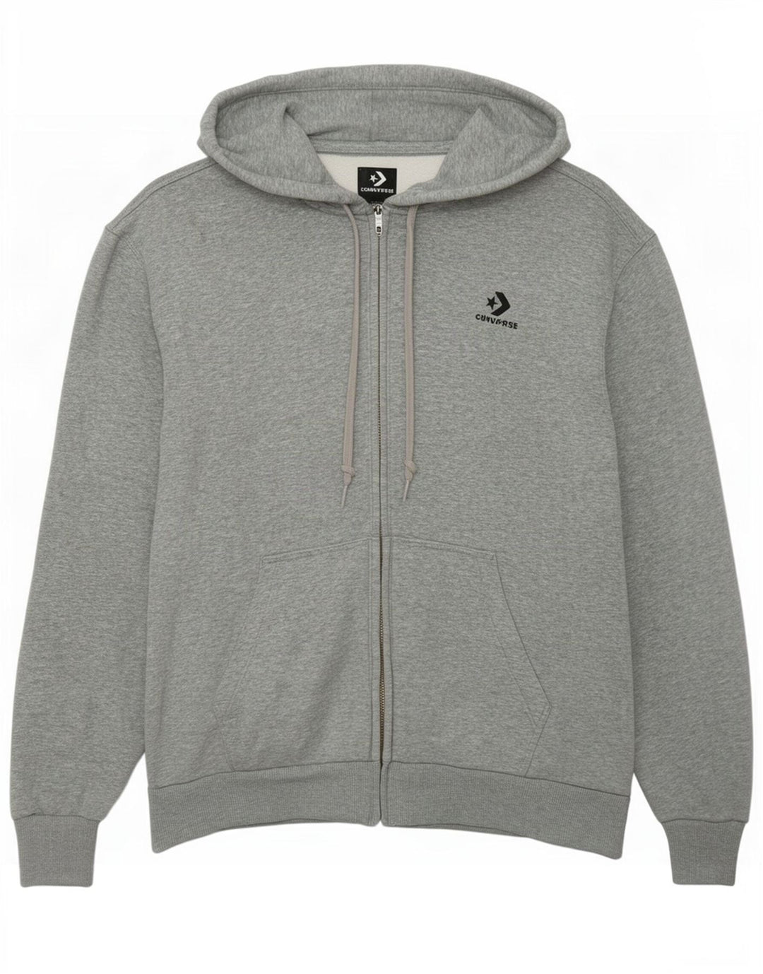Converse hættetrøje med lynlås til kvinder UK 14 Medium Grey Flecked Bomuld