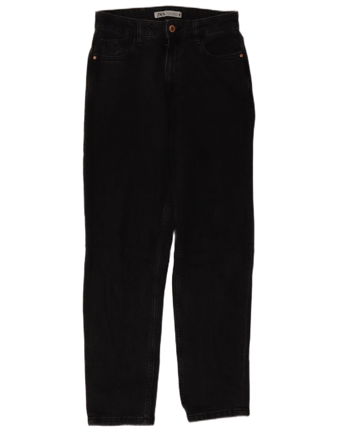 ZARA Straight Jeans til kvinder EU 36 XS W26 L29 Sort