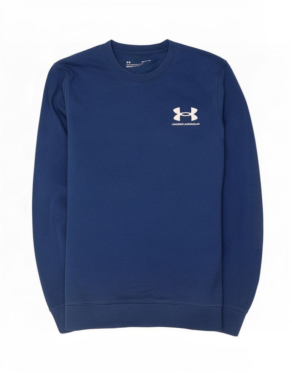Under Armour Herre Sweatshirt Jumper Lille Blå Bomuld