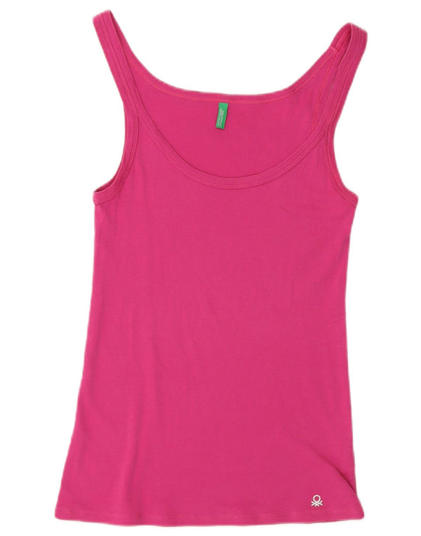 Benetton Damevest Top UK 14 Large Pink Bomuld