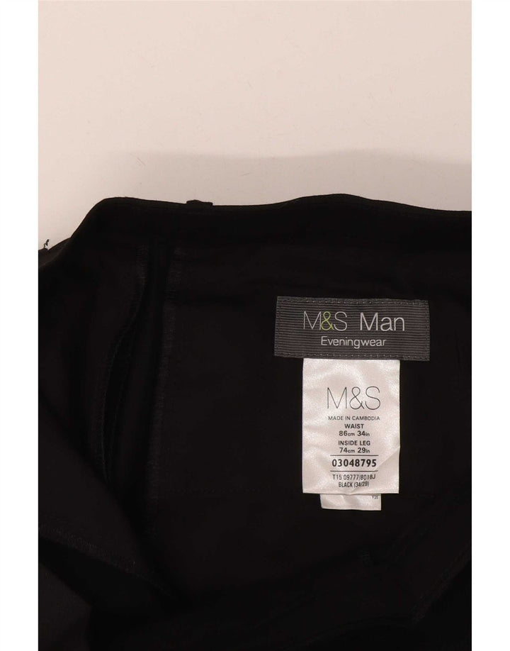 Marks & Spencer Straight Casual Bukser til mænd W34 L29 Sort Polyester