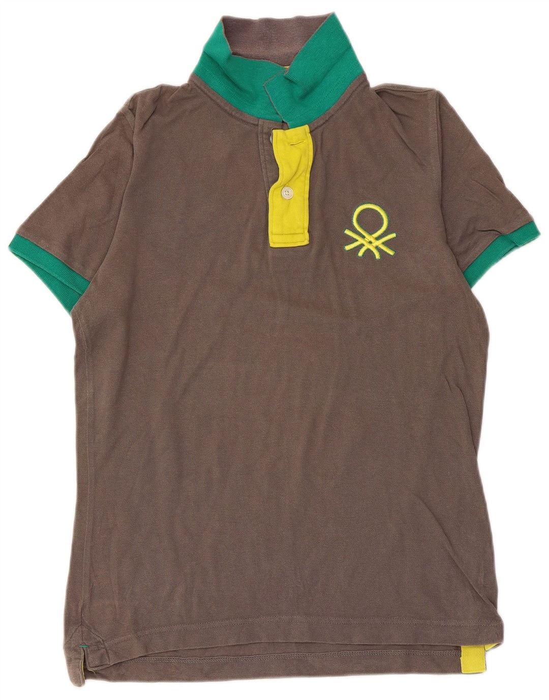 BENETTON Poloskjorte til mænd mellemgrå bomuld