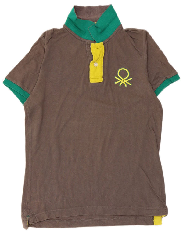 BENETTON Poloskjorte til mænd mellemgrå bomuld