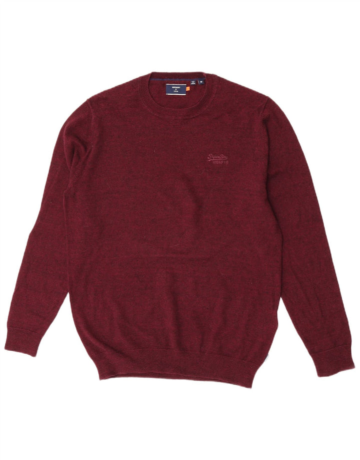 Superdry sweater med rund hals til mænd Medium rødbrun bomuld