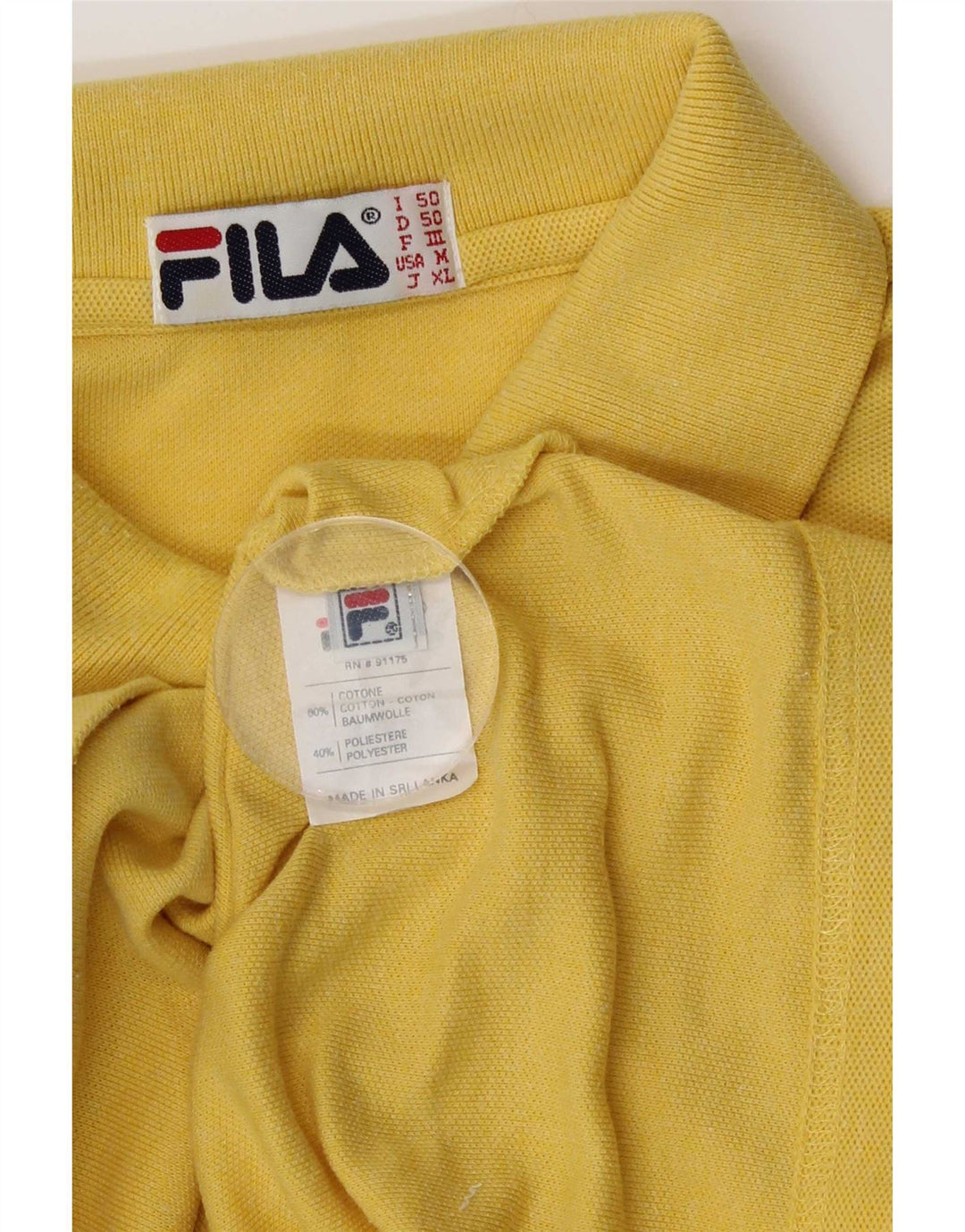Fila Herre Polo Shirt IT 50 Medium Gul Bomuld
