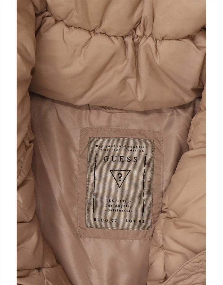 Guess polstret jakke til kvinder UK 12 Medium Beige Polyamid