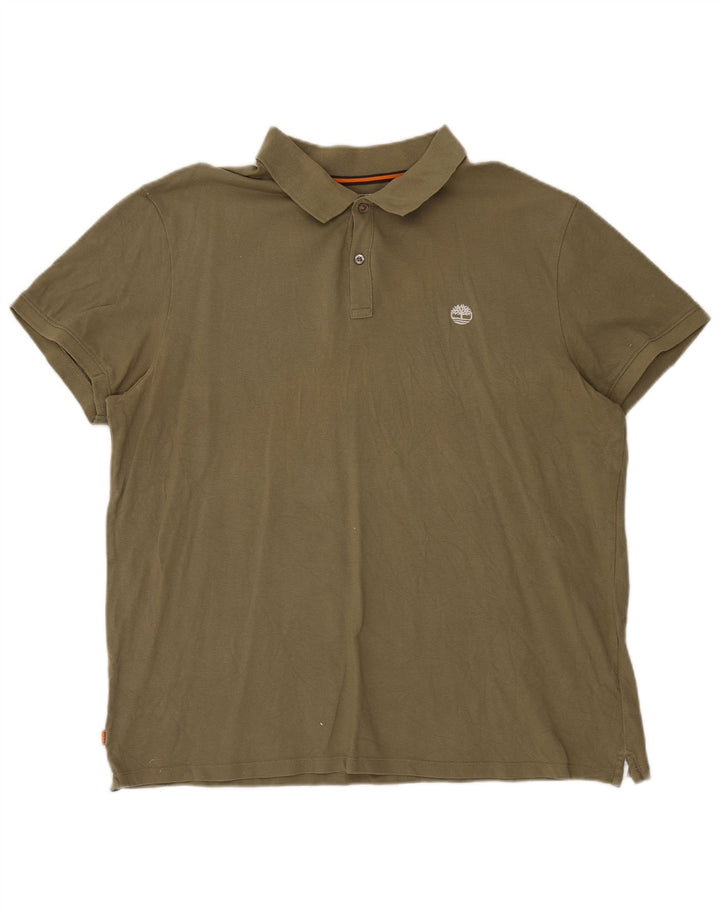 TIMBERLAND Herre Slim Fit Polo Shirt 3XL Khaki Bomuld