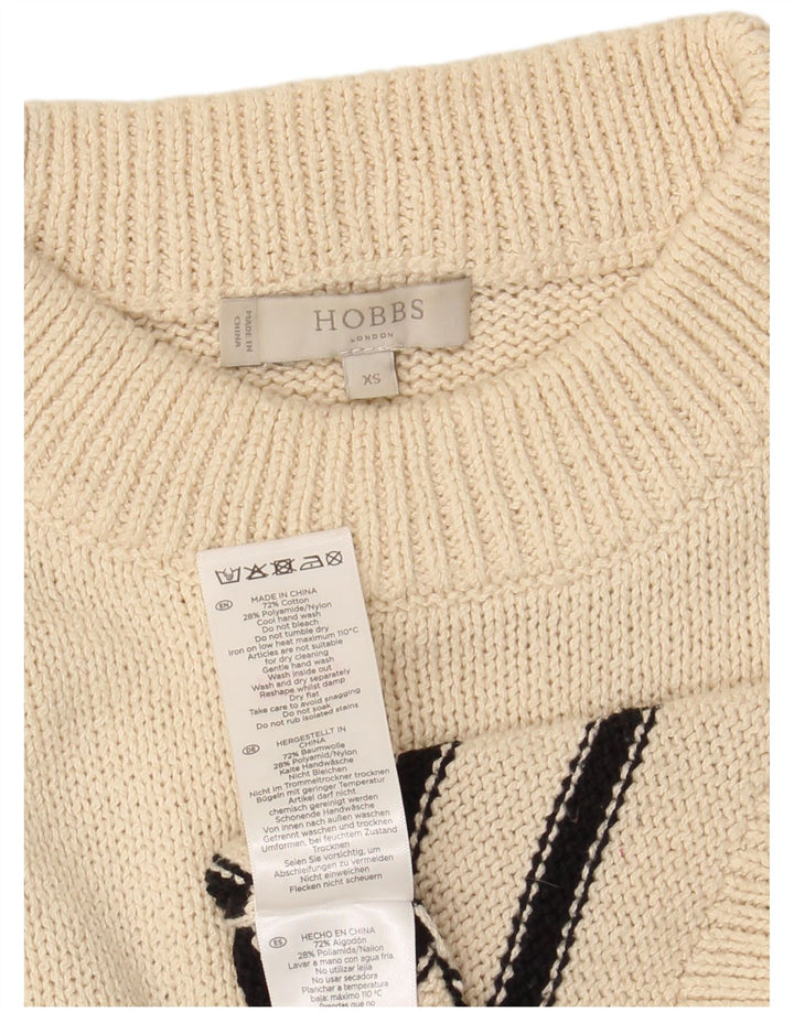 HOBBS Dame Oversized Crew Neck sweater UK 6 XS Off White stribet