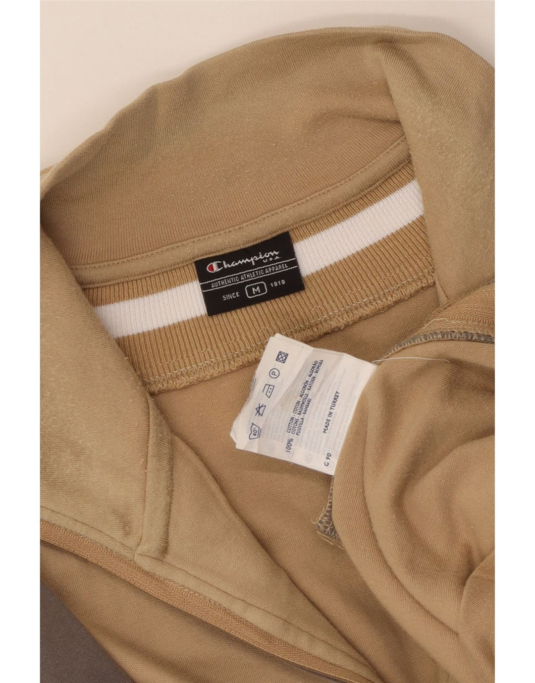 Champion Dame Sweatshirt med lynlås i DK 14 Medium Beige Colourblock