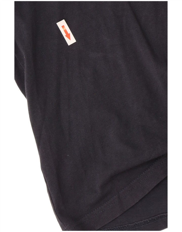 Champion Dame Grafisk T-Shirt Top UK 14 Medium Navy Blue