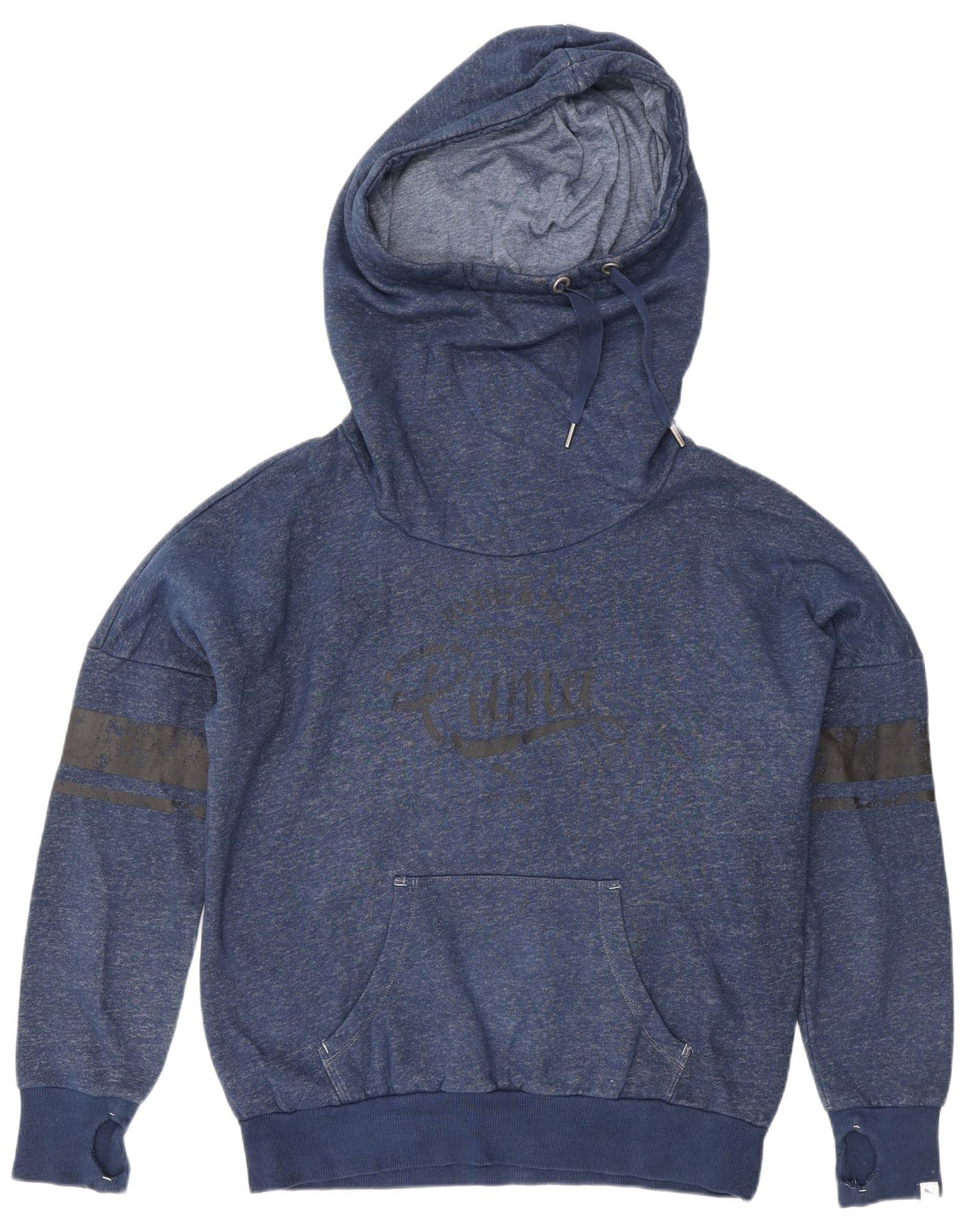 PUMA Oversized hættetrøje til kvinder UK 12 Medium Navy Blue Flecked