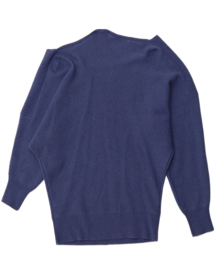 REISS Dame Oversized Boat Neck Jumper Sweater UK 10 Small Blue