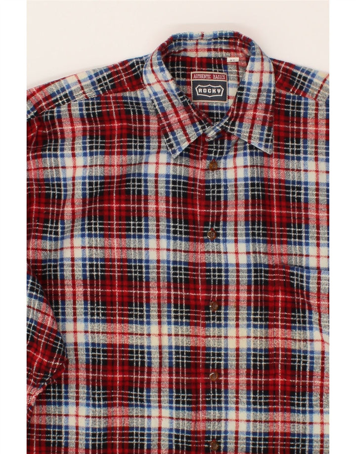 ROCKY Mens Flannel Shirt XS Red Check Cotton Vintage Rocky and Second-Hand Rocky from Messina Hembry 