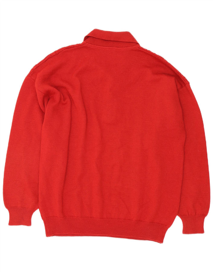 Il Granchio Herre Polo Neck Jumper Sweater Stor Rød Uld