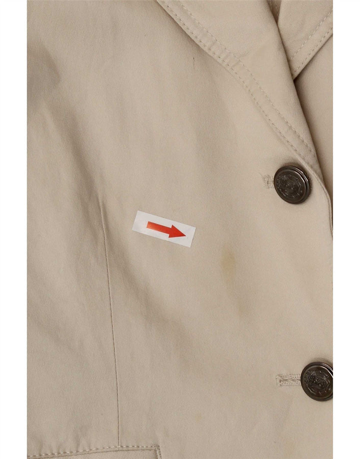 Massimo Dutti Dame 2-knaps blazerjakke UK 12 Medium Beige Bomuld