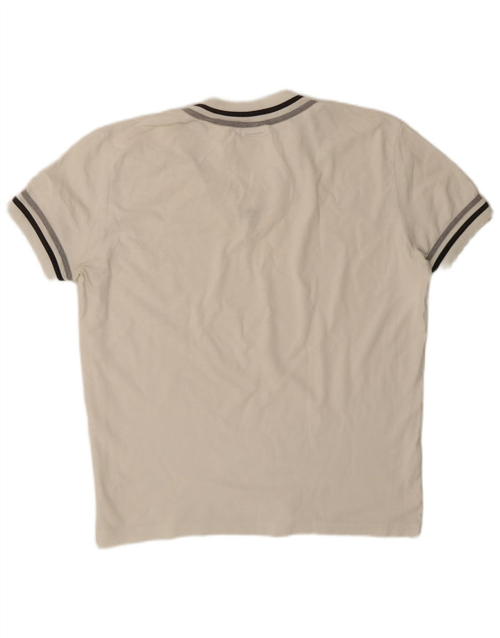 Bikkembergs Herre T-Shirt Top XL Hvid Stribet