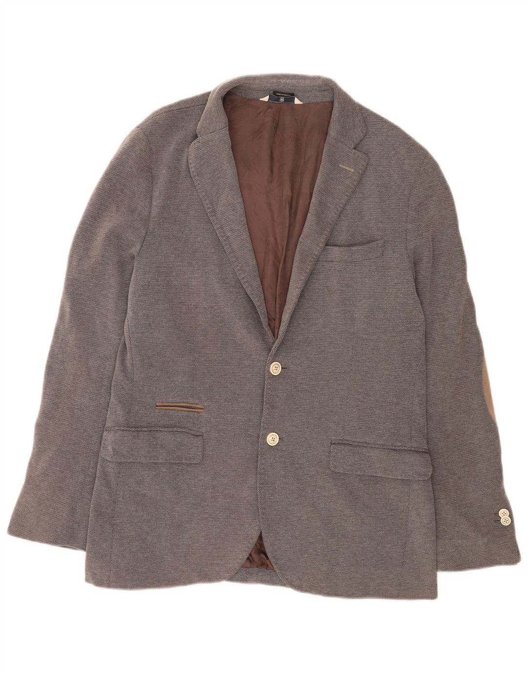 Massimo Dutti Herre 2-knaps blazerjakke EU 52 Stor Grå Bomuld