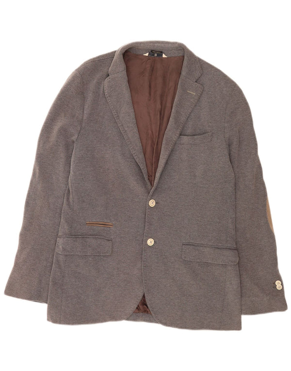 Massimo Dutti Herre 2-knaps blazerjakke EU 52 Stor Grå Bomuld