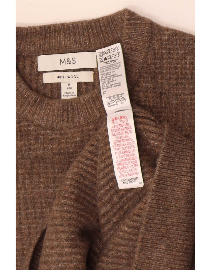 Marks & Spencer Herre sweater med rund hals, medium brun akryl