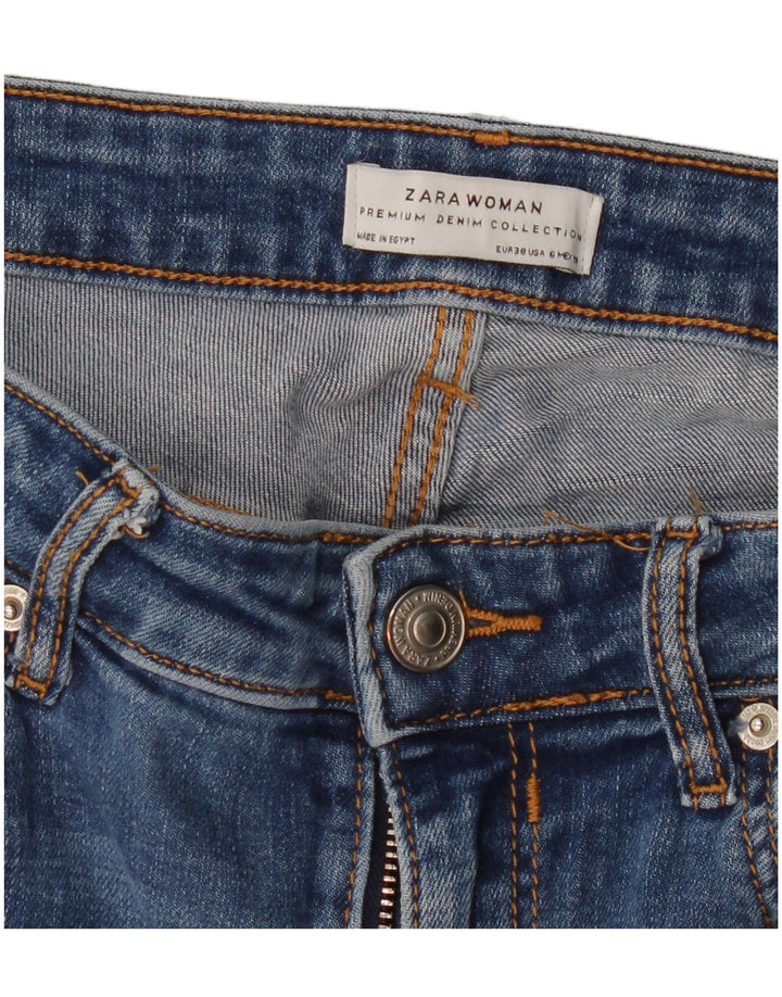 ZARA Dame Distressed Slim Jeans EU 38 Small W28 L28 Blå