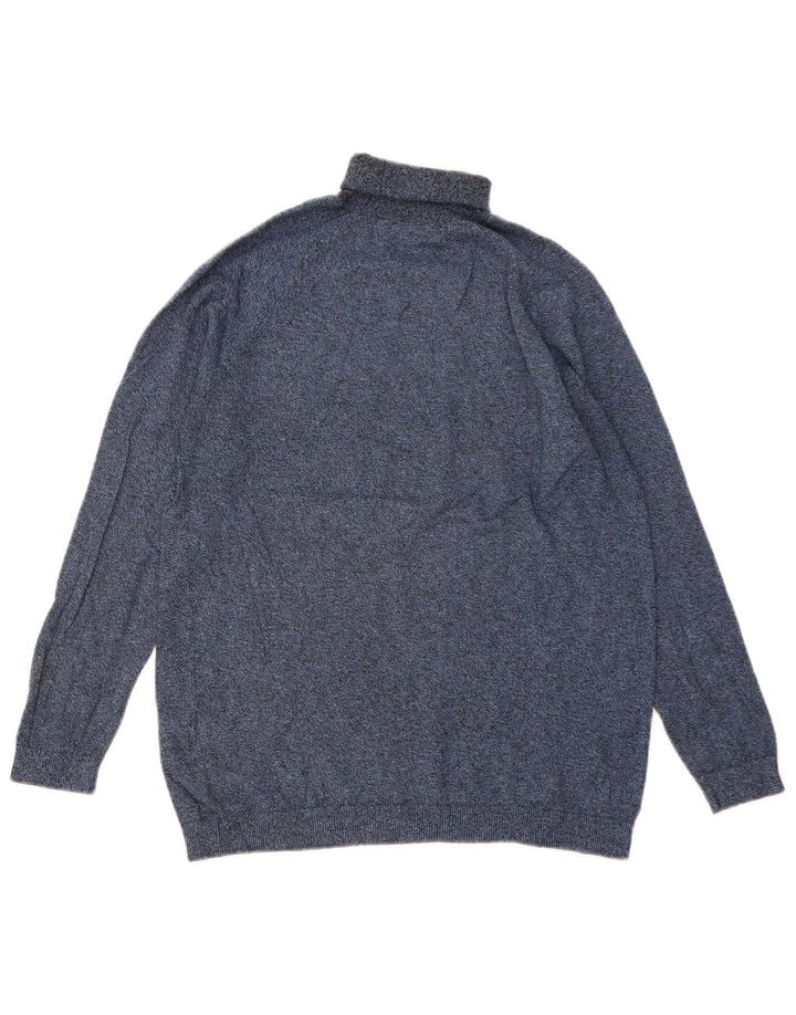 Zara Herre rullehals sweater Medium Blue Flecked Viscose