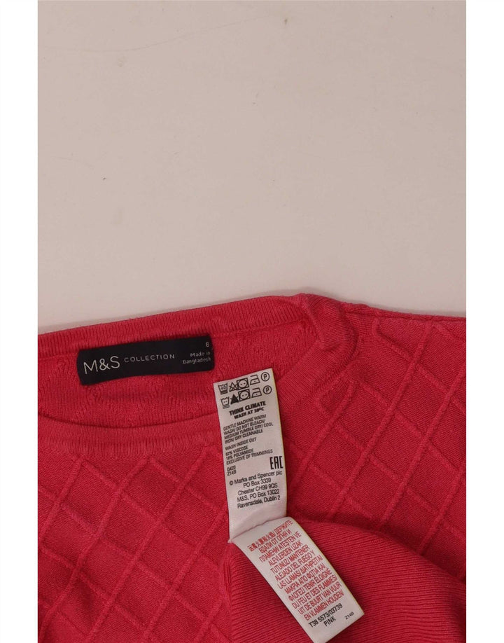 Marks & Spencer Dame Regular Fit Jumper Sweater med rund hals DK 8 Lille rød