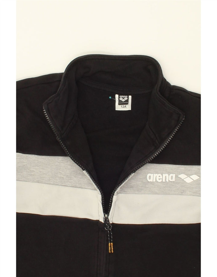 ARENA Boys Tracksuit Top Jacket 11-12 Years Black Colourblock Cotton Vintage Arena and Second-Hand Arena from Messina Hembry 