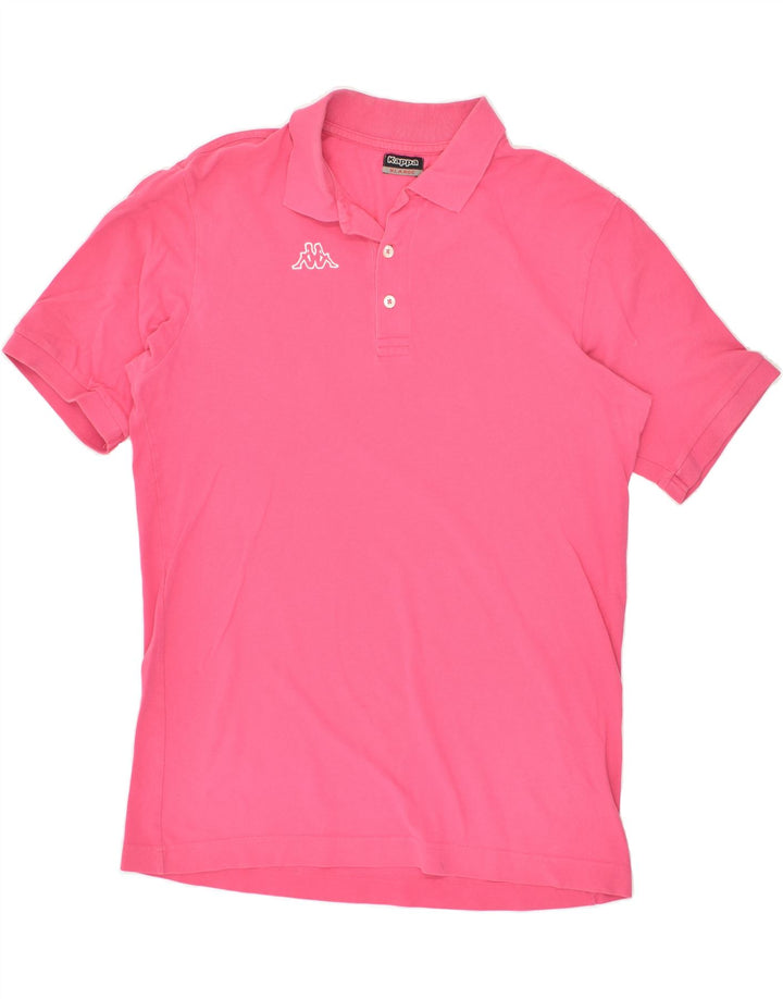 KAPPA Mens Slim Polo Shirt Large Pink Cotton | Vintage Kappa | Thrift | Second-Hand Kappa | Used Clothing | Messina Hembry 