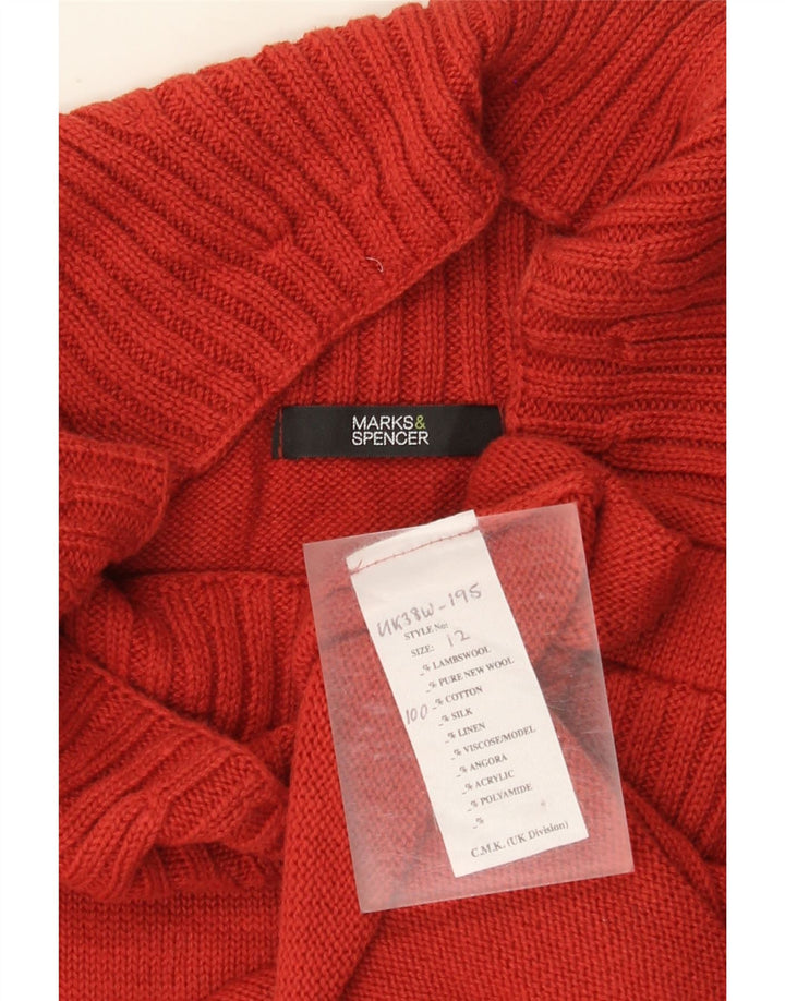 Marks & Spencer Dame Crop Boat Neck Jumper Sweater UK 12 Medium Red