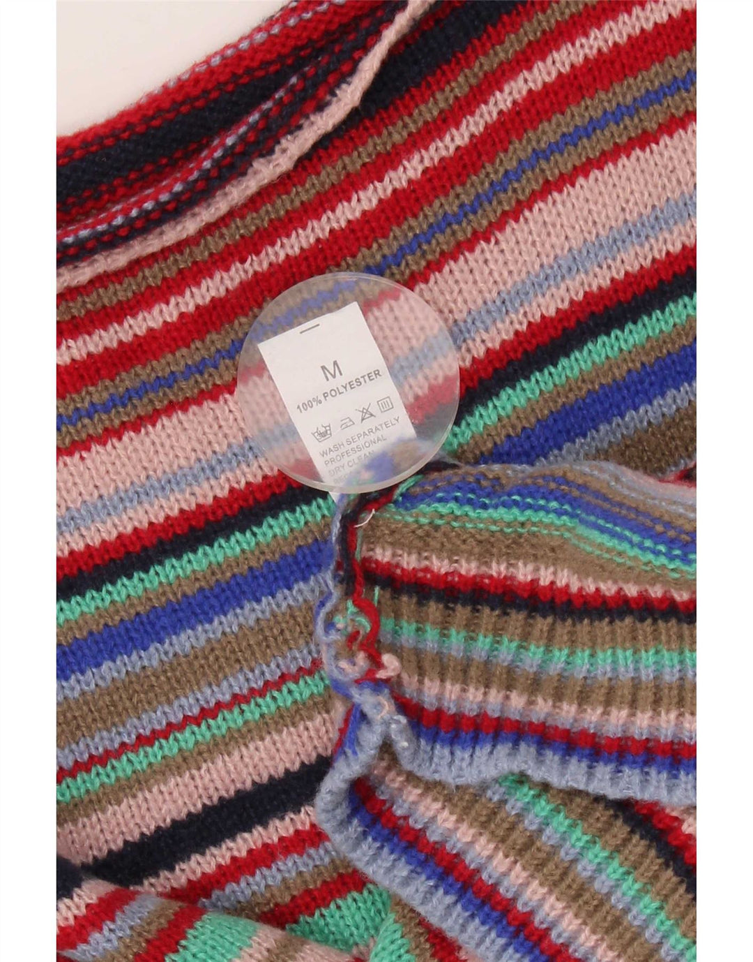 Vintage Dame Boat Neck Jumper Sweater UK 14 Medium Flerfarvet Stribet