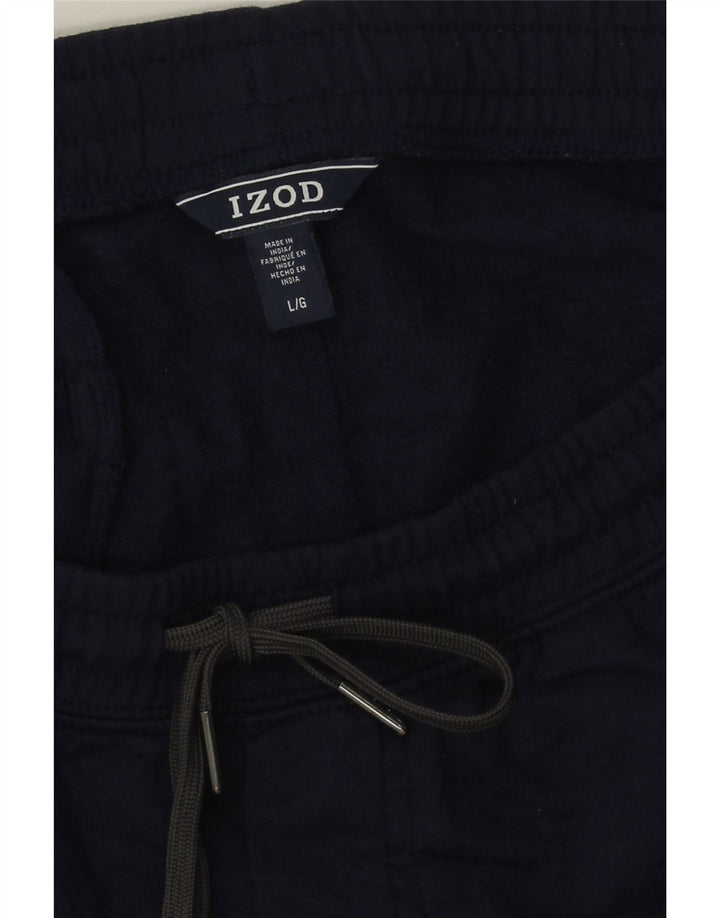 IZOD Mens Tracksuit Trousers Large Navy Blue Cotton Vintage Izod and Second-Hand Izod from Messina Hembry 