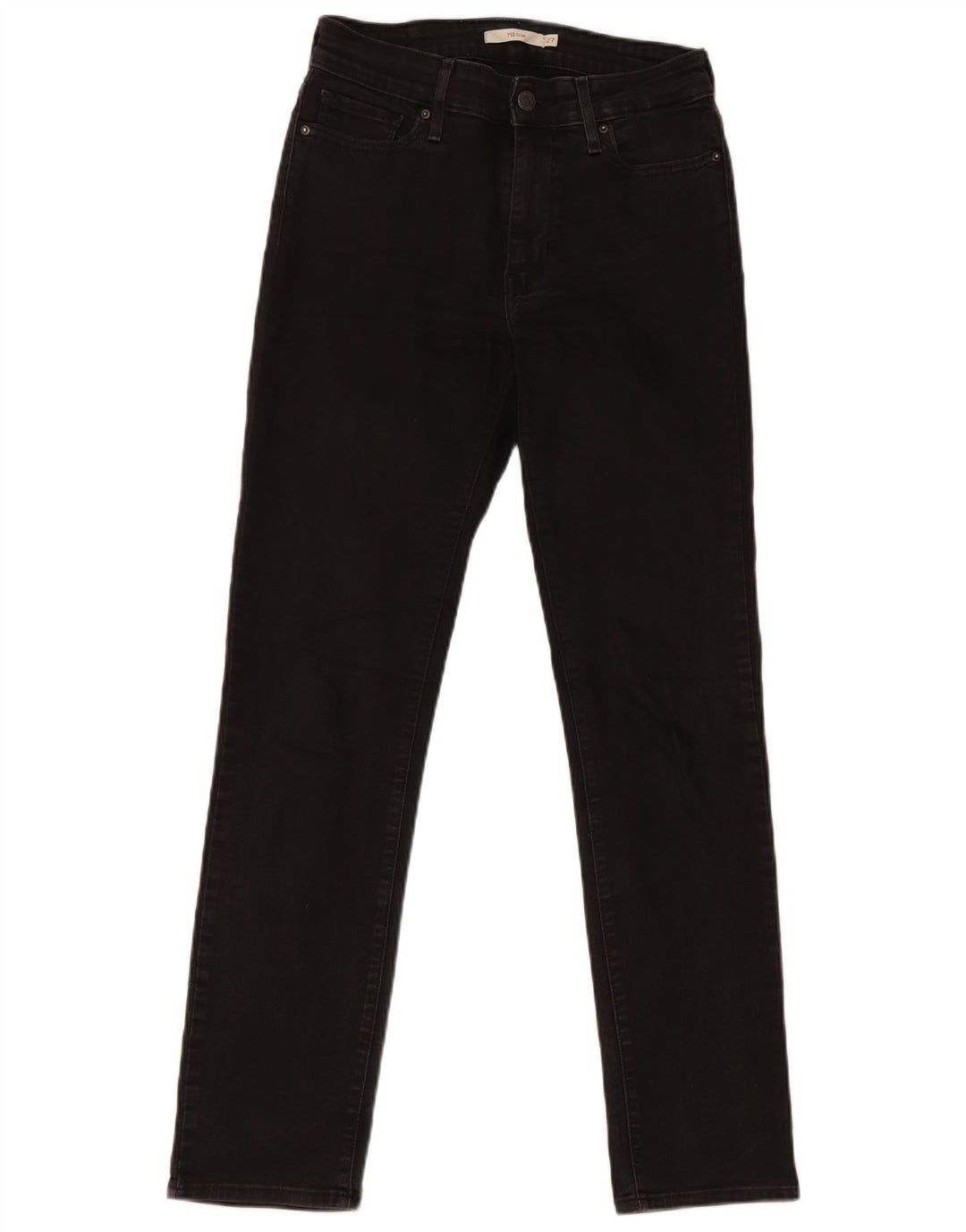 Levi's Dame 712 Slim Jeans W27 L30 Sort Bomuld