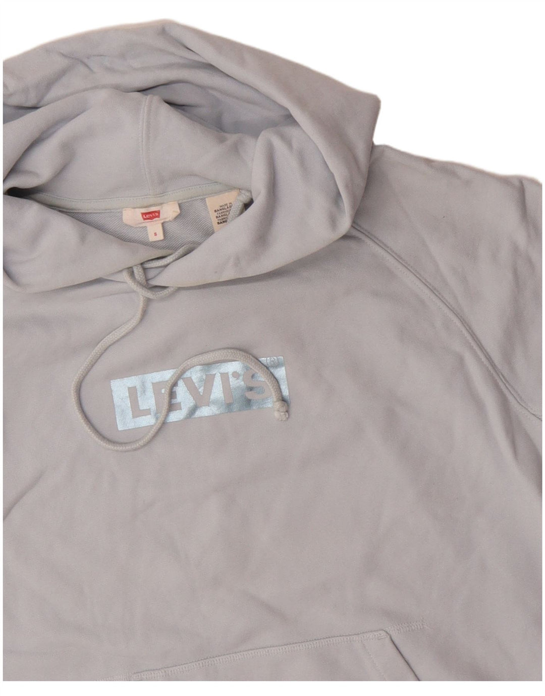 Levi's Graphic Oversized Hoodie Jumper UK 10 Small Blue Bomuld