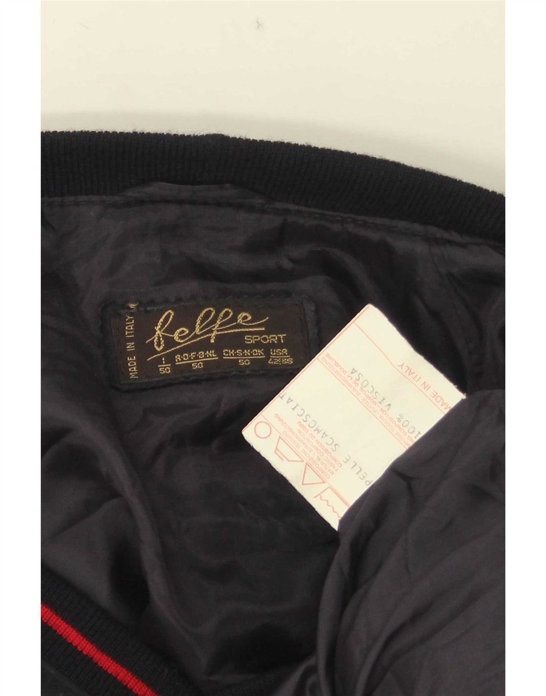 Belfe Herre Ruskind Bomber Jacket IT 50 Large Navy Blue Læder