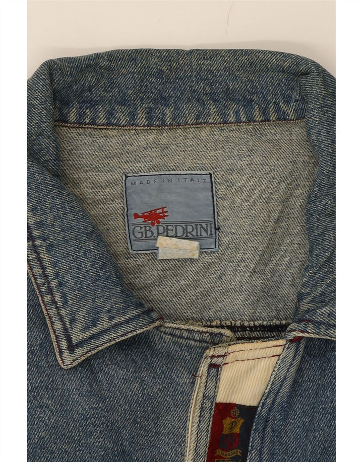 GB.PEDRINI Womens Crop Denim Jacket UK 16 Large Blue Cotton Vintage GB.PEDRINI and Second-Hand GB.PEDRINI from Messina Hembry 