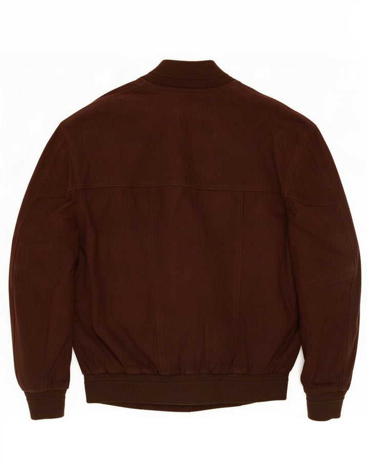 Vintage herre ruskind bomberjakke IT 48 medium brunt læder