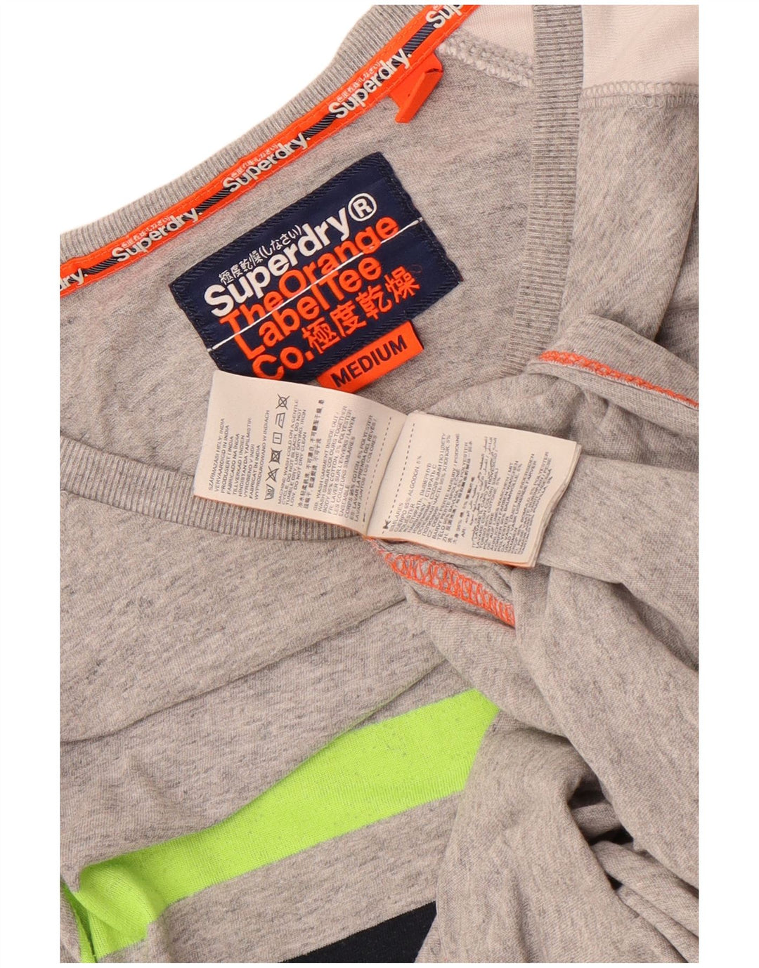 Superdry Herre Top Langærmet Medium Grey Colourblock Bomuld