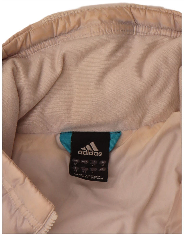 Adidas Dame Polstret Jakke UK 12 Medium Beige Nylon