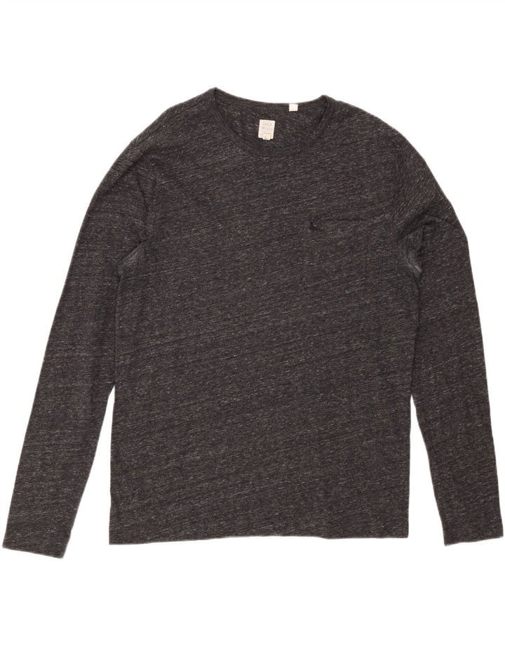 JACK WILLS Herre Top Langærmet Stor Grå Flecked Bomuld