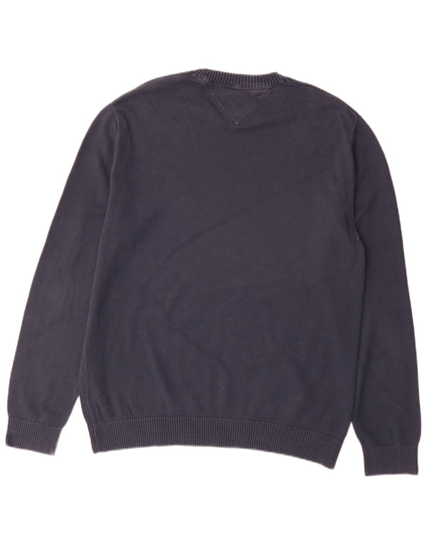 Tommy Hilfiger Herre Crew Neck Jumper Sweater Large Navy Blue Bomuld
