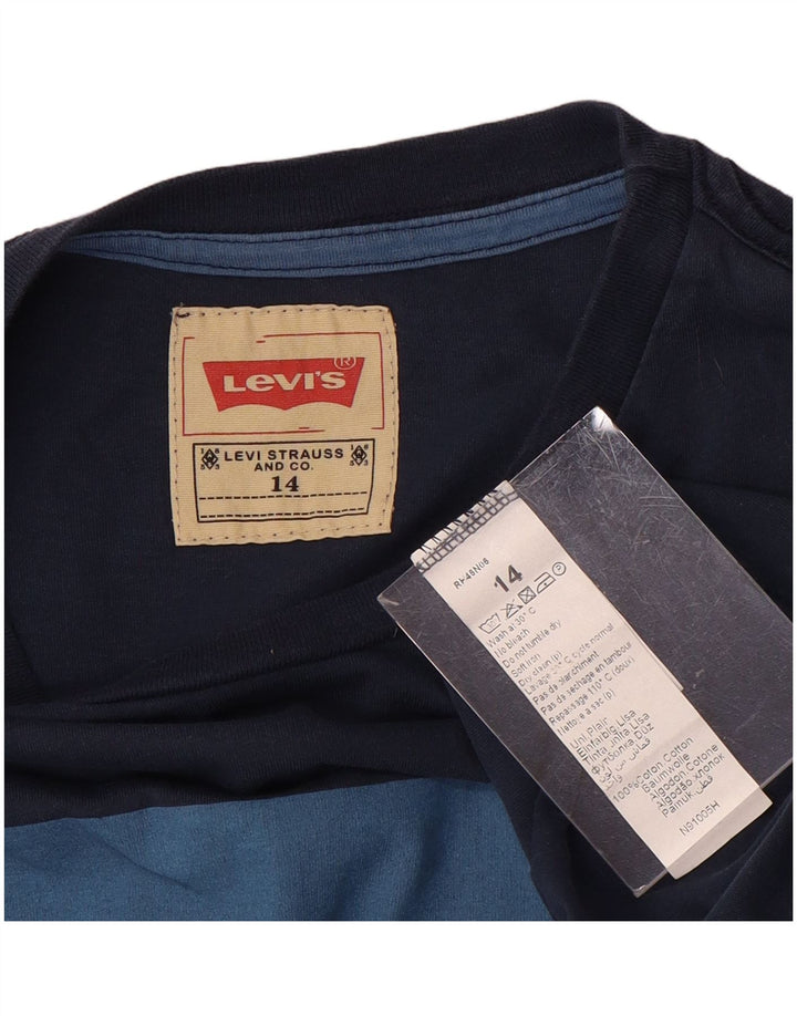 Levi's Boys grafisk top langærmet 13-14 år marineblå bomuld