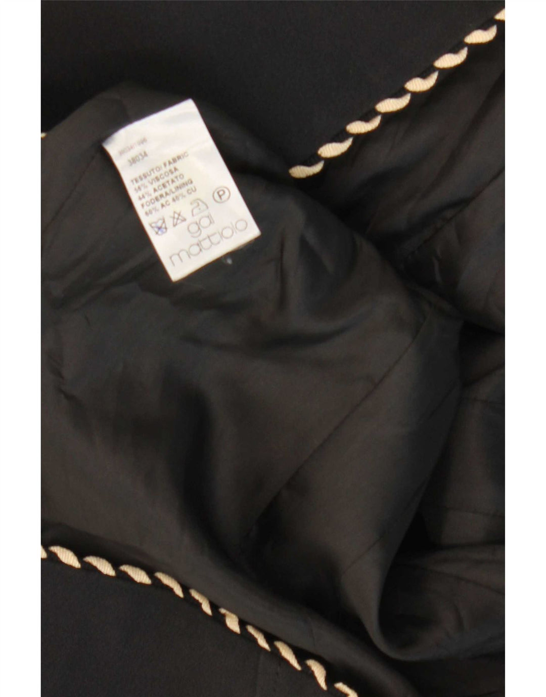 Gai Mattiolo Dame 3 Button Blazer Jacket UK 14 Medium Black Viscose