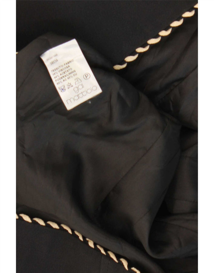 Gai Mattiolo Dame 3 Button Blazer Jacket UK 14 Medium Black Viscose